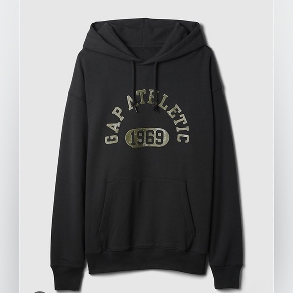 Gap Heavyweight Oversized Camo Graphic Athletic Soft Distressed Hoodie XL NWT - Picture 3 of 4